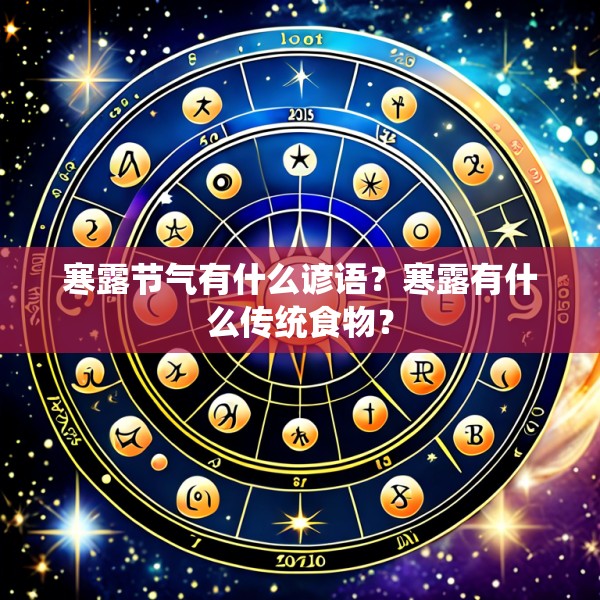 寒露节气有什么谚语？寒露有什么传统食物？