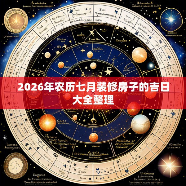 2026年农历七月装修房子的吉日大全整理