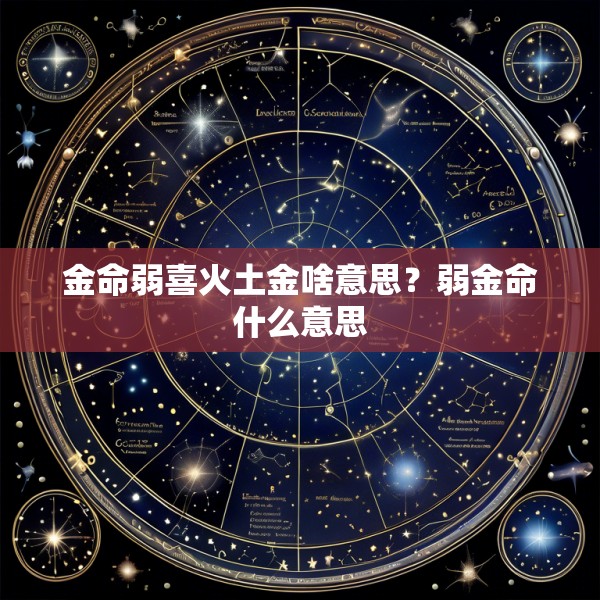 金命弱喜火土金啥意思？弱金命什么意思