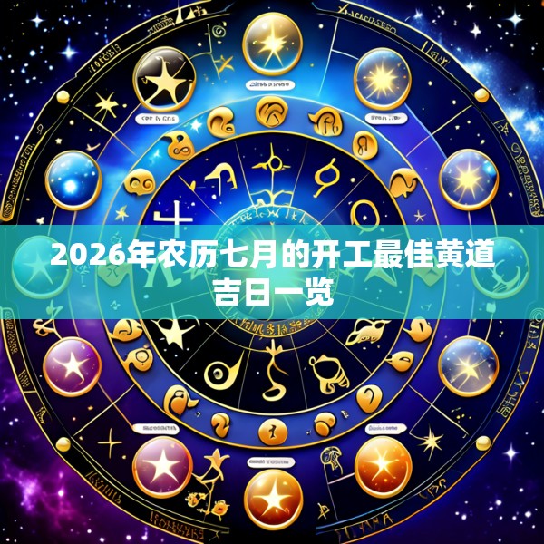 2026年农历七月的开工最佳黄道吉日一览