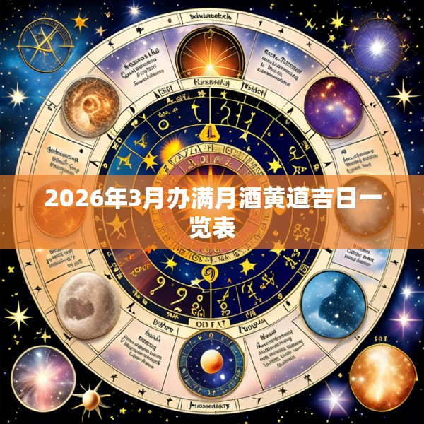 2026年3月办满月酒黄道吉日一览表