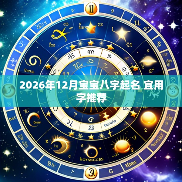 2026年12月宝宝八字起名 宜用字推荐