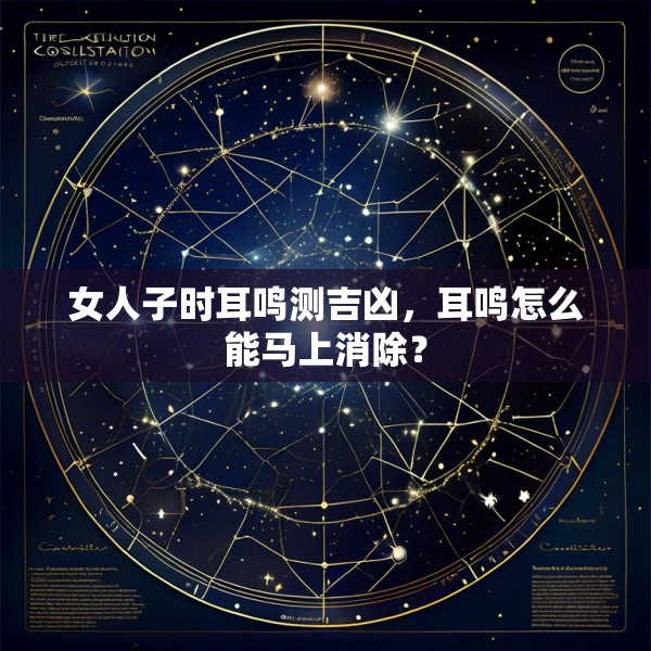 女人子时耳鸣测吉凶,耳鸣怎么能马上消除?