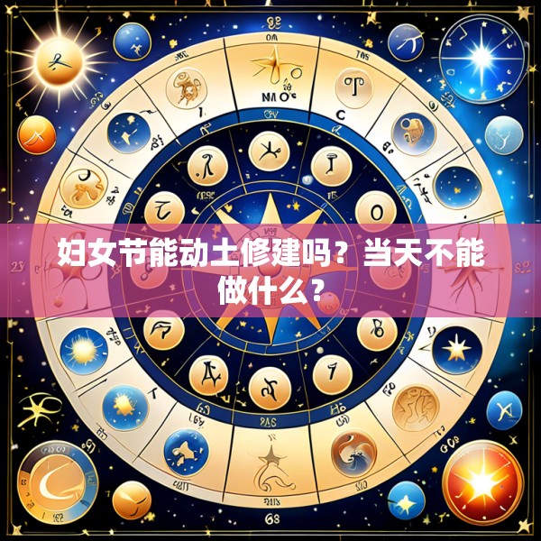 妇女节能动土修建吗？当天不能做什么？