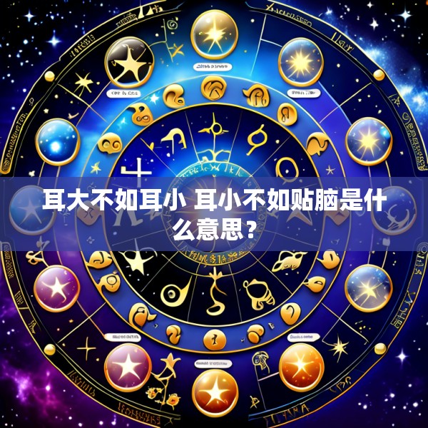耳大不如耳小 耳小不如贴脑是什么意思?