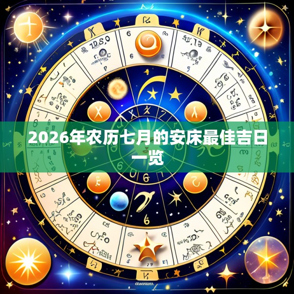 2026年农历七月的安床最佳吉日一览