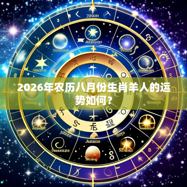 2026年农历八月份生肖羊人的运势如何？