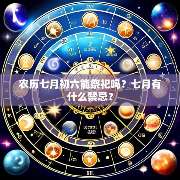 农历七月初六能祭祀吗？七月有什么禁忌？