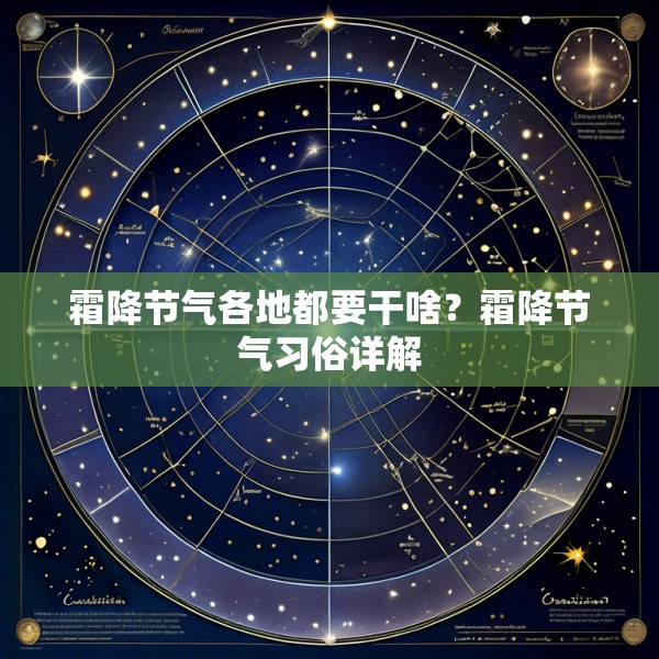 霜降节气各地都要干啥？霜降节气习俗详解