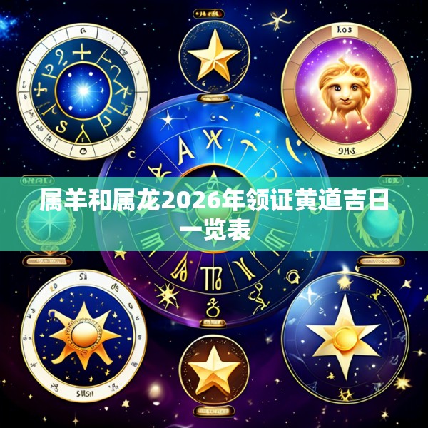 属羊和属龙2026年领证黄道吉日一览表