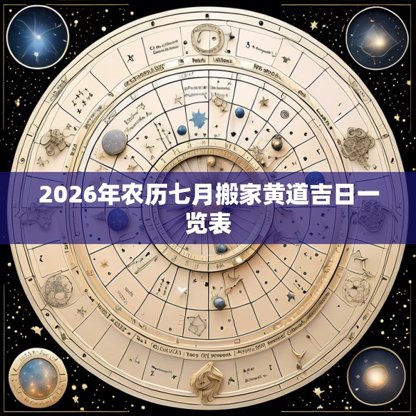 2026年农历七月搬家黄道吉日一览表