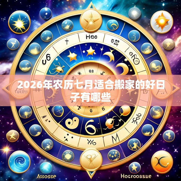 2026年农历七月适合搬家的好日子有哪些