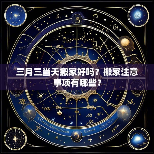 三月三当天搬家好吗？搬家注意事项有哪些？