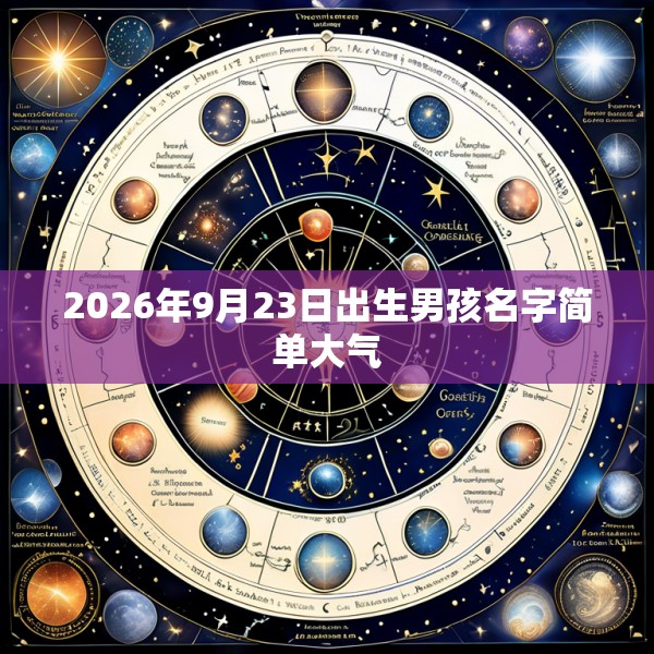 2026年9月23日出生男孩名字简单大气