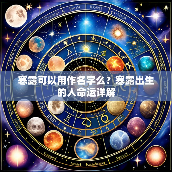 寒露可以用作名字么？寒露出生的人命运详解