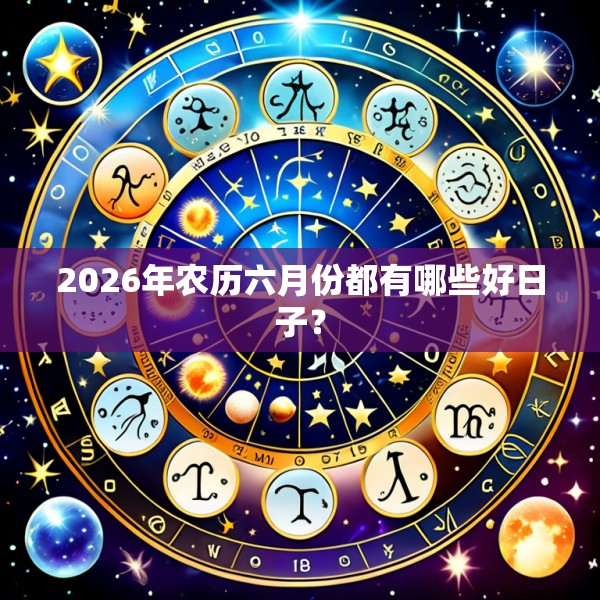 2026年农历六月份都有哪些好日子？