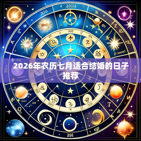 2026年农历七月适合结婚的日子推荐