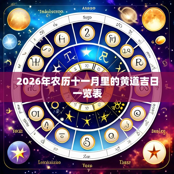 2026年农历十一月里的黄道吉日一览表