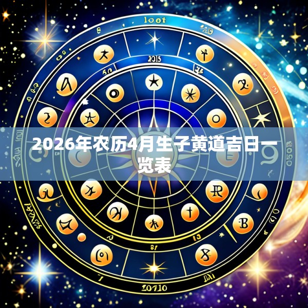 2026年农历4月生子黄道吉日一览表