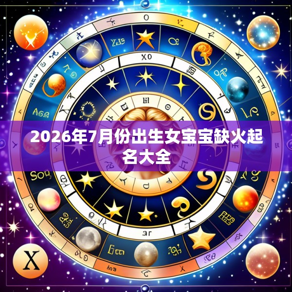 2026年7月份出生女宝宝缺火起名大全