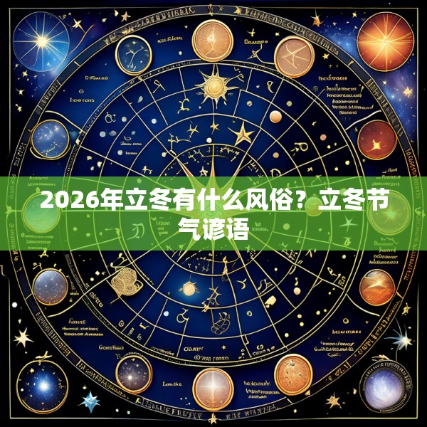 2026年立冬有什么风俗?立冬节气谚语