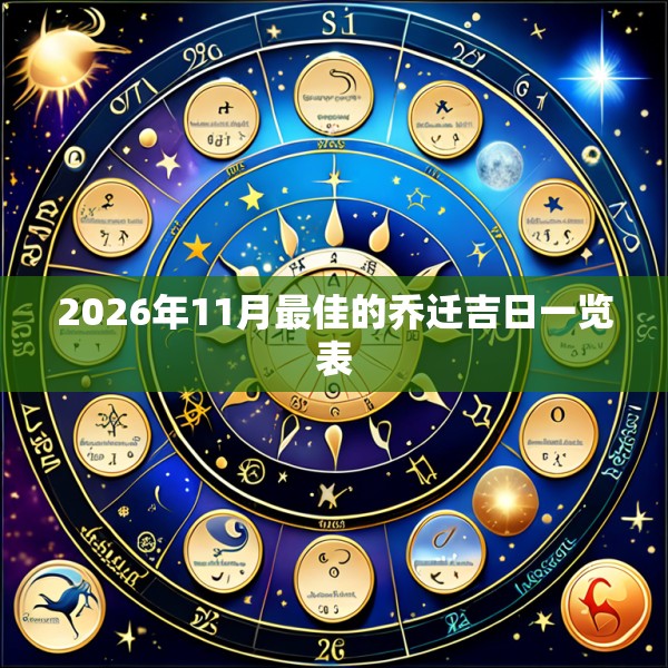 2026年11月最佳的乔迁吉日一览表
