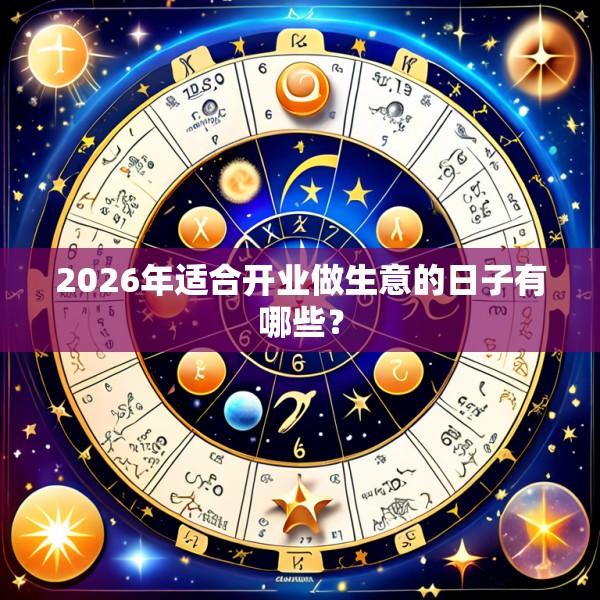 2026年适合开业做生意的日子有哪些?