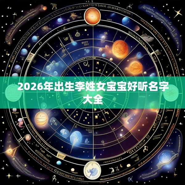 2026年出生李姓女宝宝好听名字大全