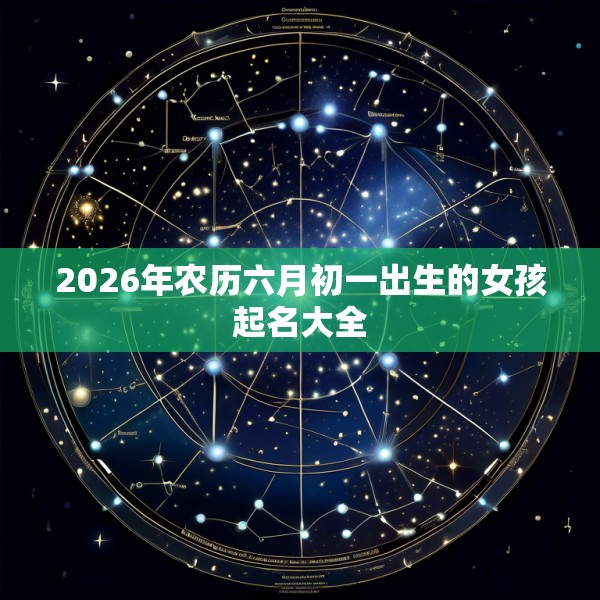 2026年农历六月初一出生的女孩起名大全