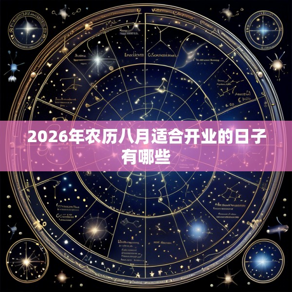 2026年农历八月适合开业的日子有哪些