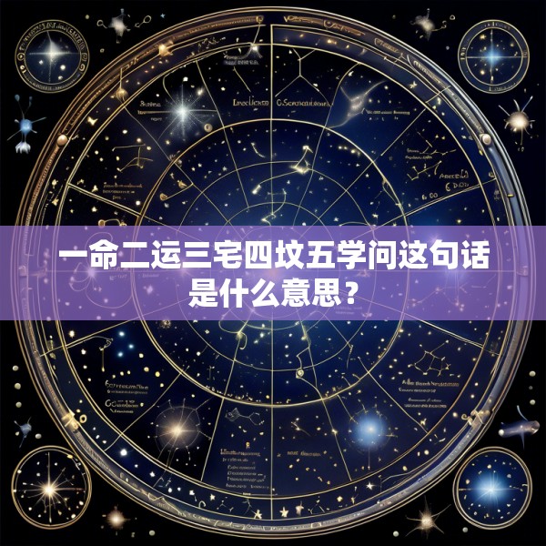 一命二运三宅四坟五学问这句话是什么意思？