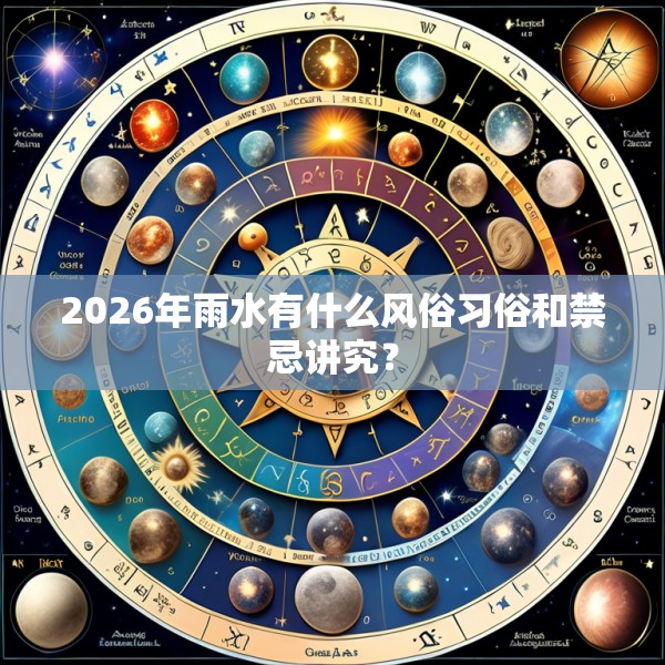 2026年雨水有什么风俗习俗和禁忌讲究?