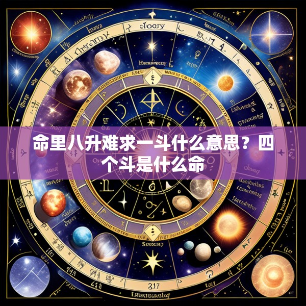 命里八升难求一斗什么意思？四个斗是什么命