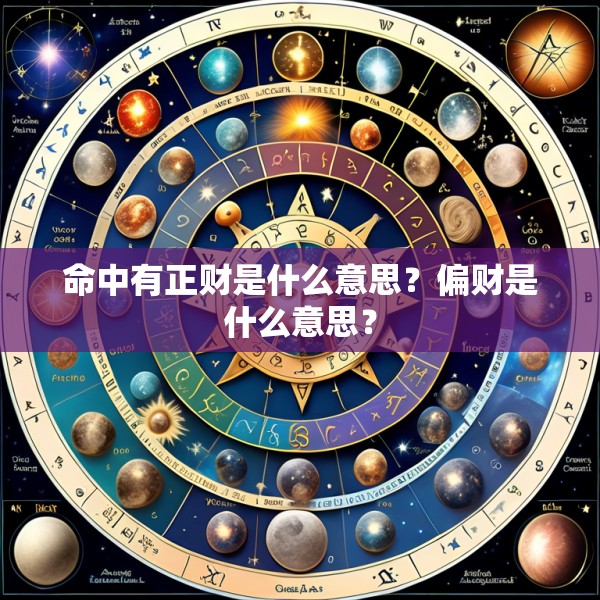命中有正财是什么意思？偏财是什么意思？