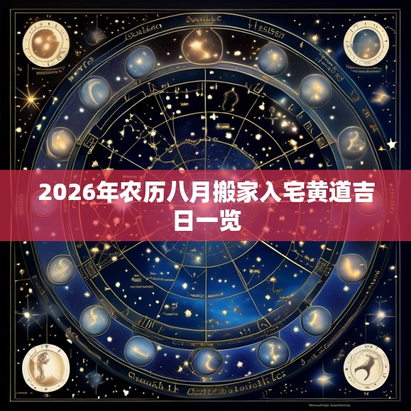 2026年农历八月搬家入宅黄道吉日一览