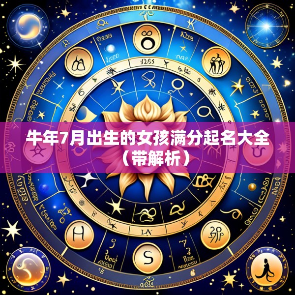牛年7月出生的女孩满分起名大全（带解析）