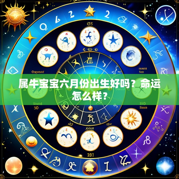 属牛宝宝六月份出生好吗？命运怎么样？