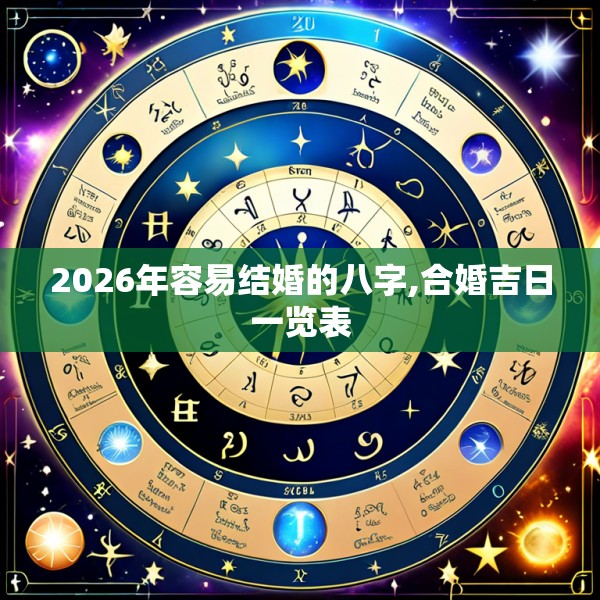 2026年容易结婚的八字,合婚吉日一览表