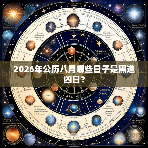 2026年公历八月哪些日子是黑道凶日？
