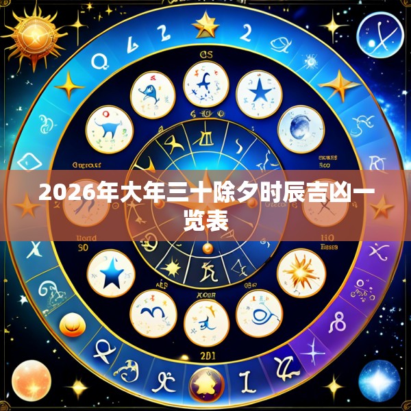 2026年大年三十除夕时辰吉凶一览表