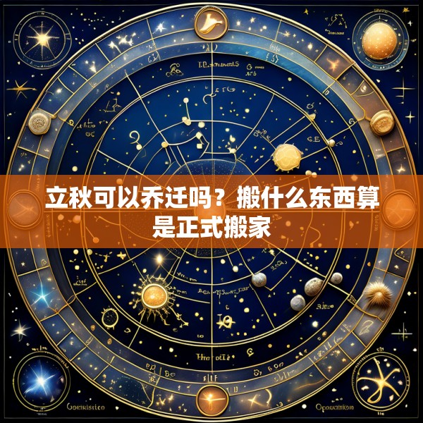 立秋可以乔迁吗？搬什么东西算是正式搬家