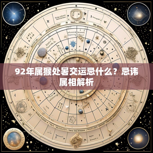 92年属猴处暑交运忌什么？忌讳属相解析