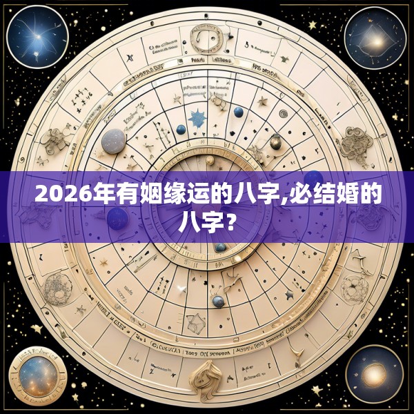 2026年有姻缘运的八字,必结婚的八字？