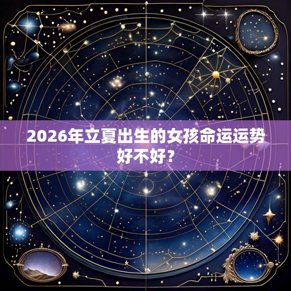 2026年立夏出生的女孩命运运势好不好?