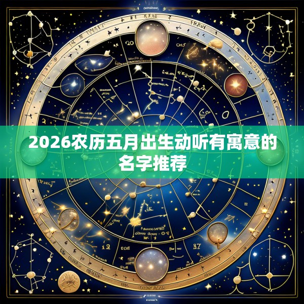 2026农历五月出生动听有寓意的名字推荐