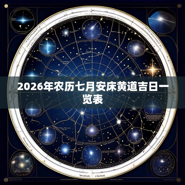 2026年农历七月安床黄道吉日一览表