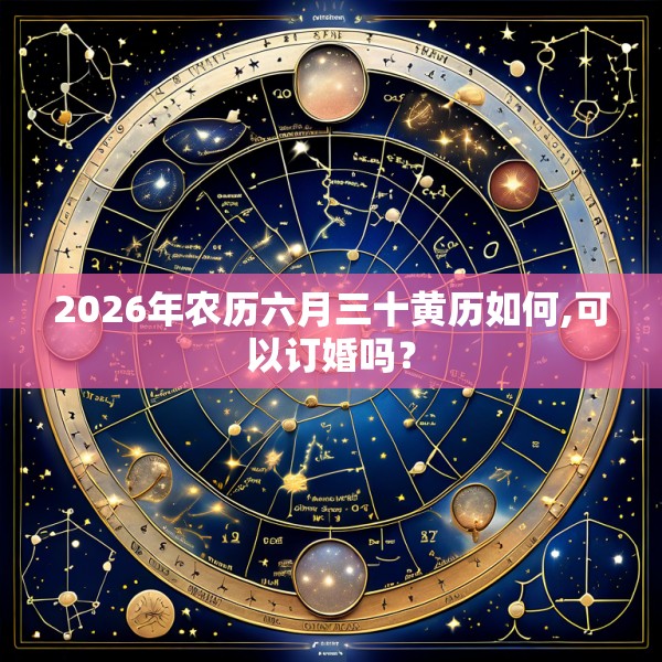 2026年农历六月三十黄历如何,可以订婚吗？