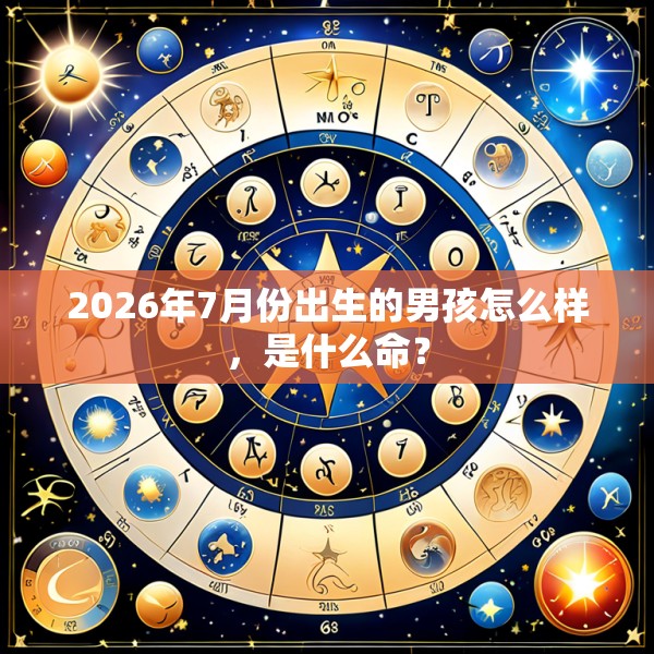 2026年7月份出生的男孩怎么样，是什么命？