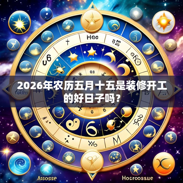 2026年农历五月十五是装修开工的好日子吗?