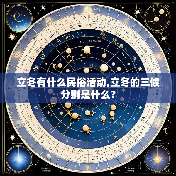 立冬有什么民俗活动,立冬的三候分别是什么？